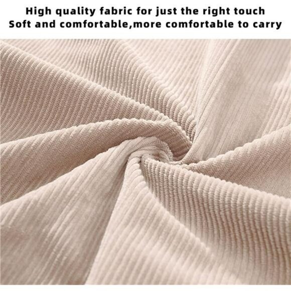 KALIDI Corduroy Tote Bag Zipper Shoulder Bag Large Casual Purse with Pockets - Picture 4 of 7